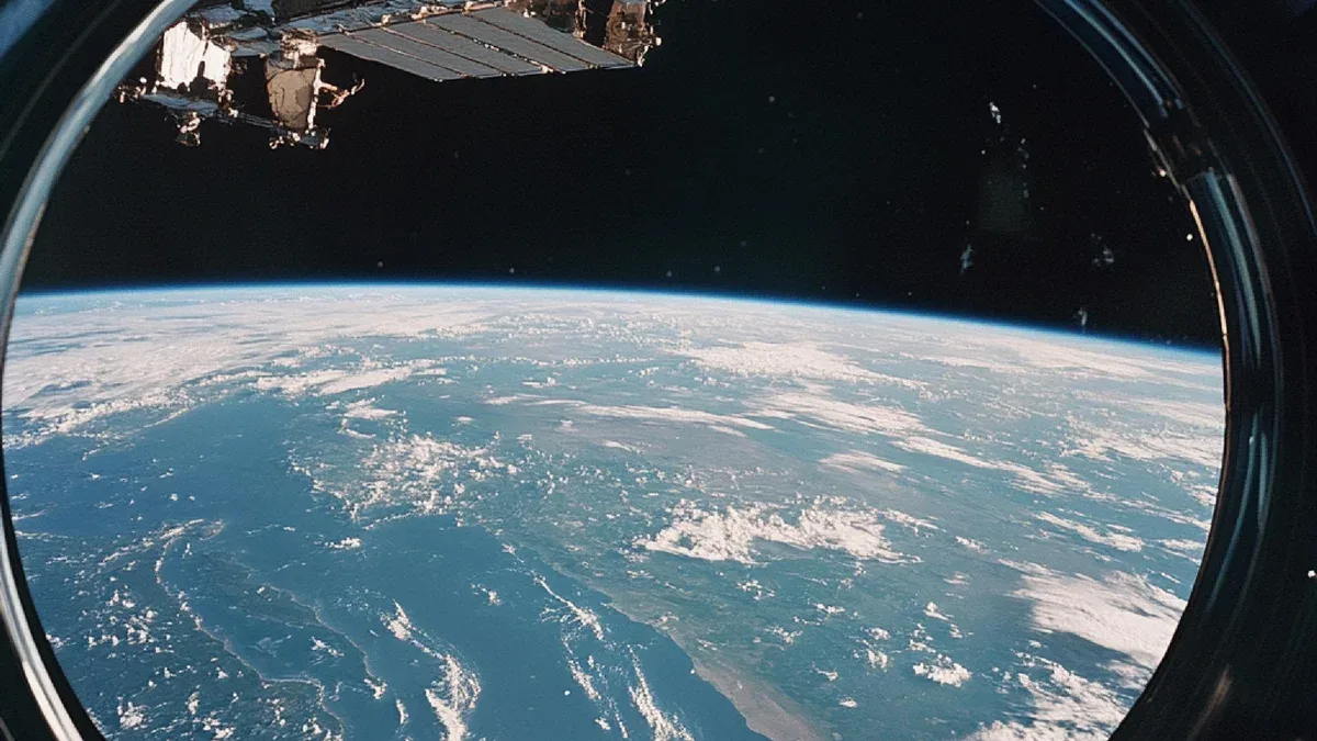 Une vue de la Terre du point de vue d'un satellite ou d'une station spatiale1