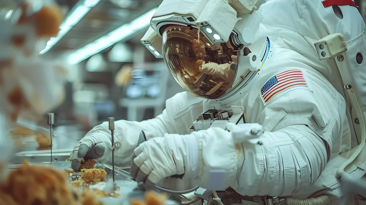 Un astronaute effectue des expériences à bord de la Station spatiale internationale lors d'une mission de recherche.