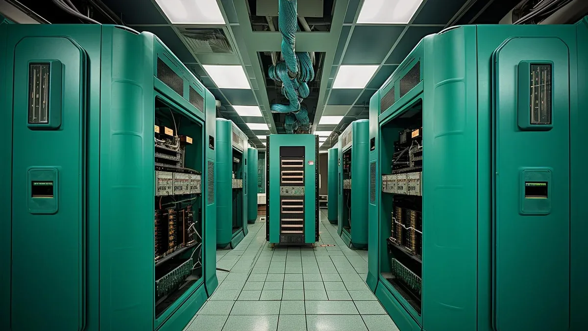 Salle de serveurs avec systèmes redondants de chauffage, de ventilation et de climatisation