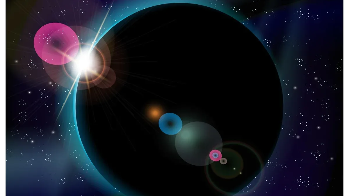 Eclipse de planète Dans l'espace profond