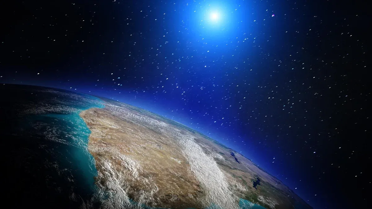 Planète depuis l'espace rendu 3d
